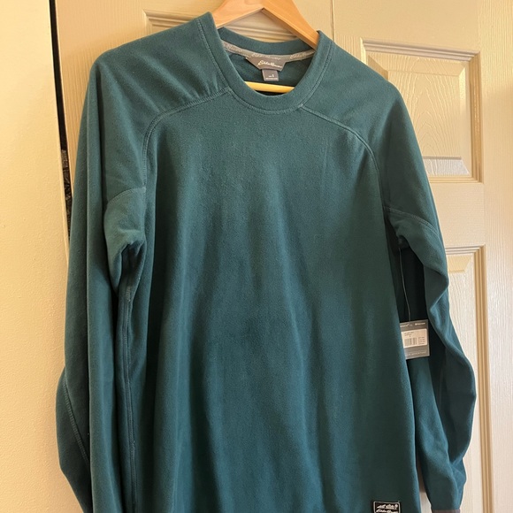 Men’s Eddie Bauer Green Fleece Pullover - Picture 2 of 3